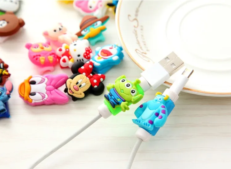 100 шт мультяшный кабель протектор usb зарядка линия передачи данных защитные рукава кабель Winer для iPhone 5S 6s Ipad mini