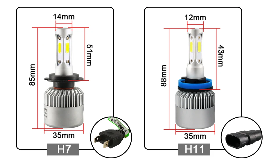 Hlxg H11 H4 H7 светодиодный 12V 3 стороны COB Чип 72W фары для 12000L/комплект H8 светодиодный фары лампы 6500K белый 9005 HB3 9006 HB4 автомобильных фар