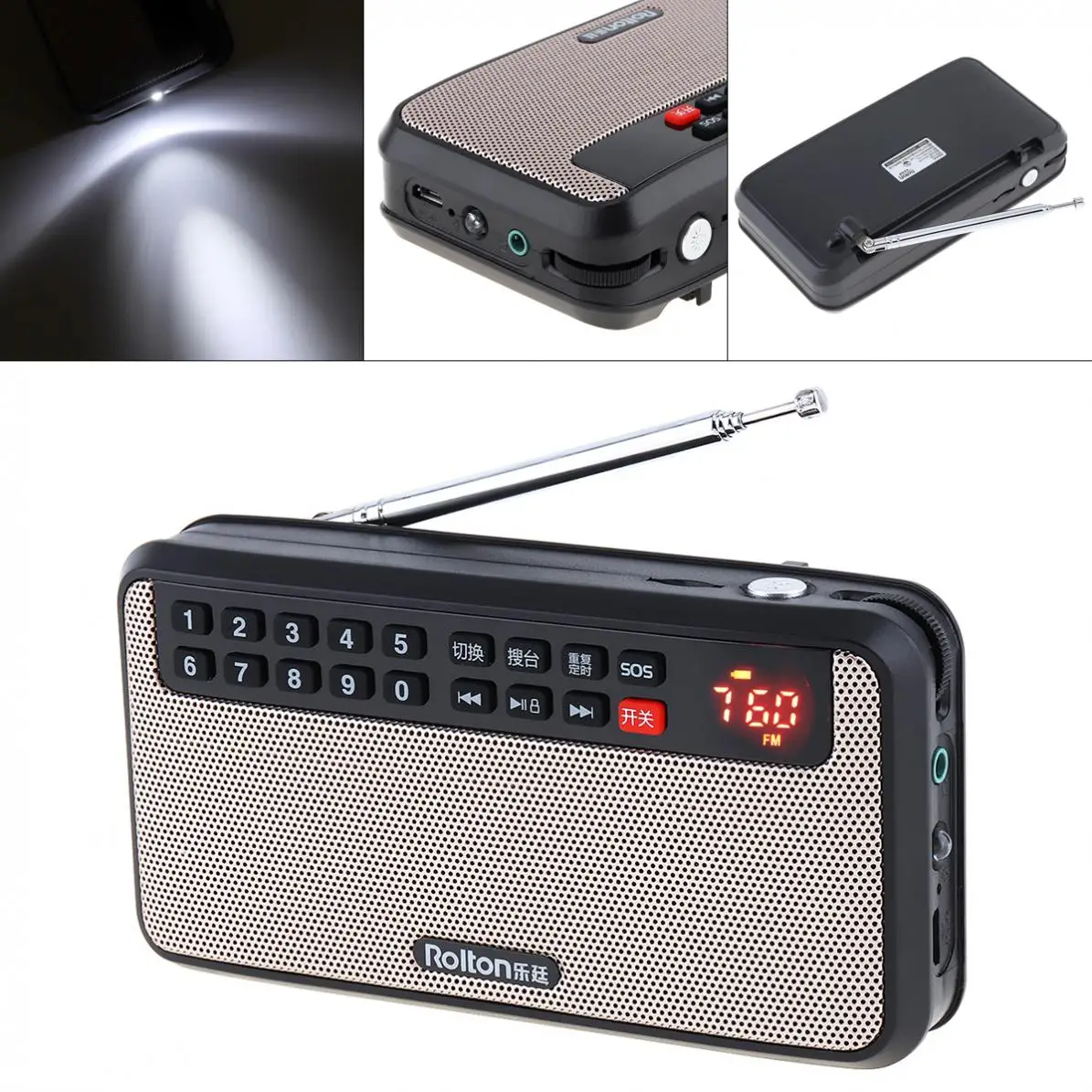 Rolton T60 Портативный карты памяти USB мини fm радио Динамик с светодиодный Дисплей