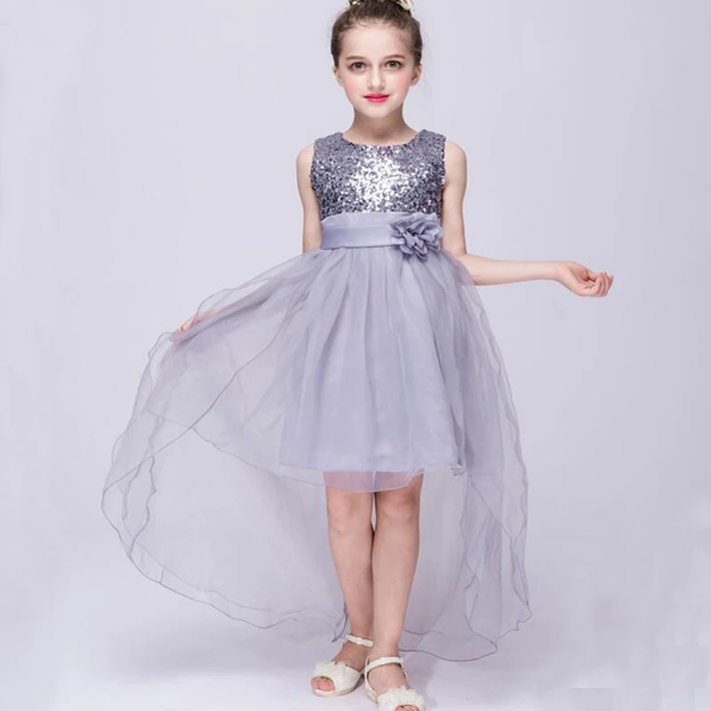 Новинка 2017 года фатиновое серое свадебное платье подружки невесты с цветочным