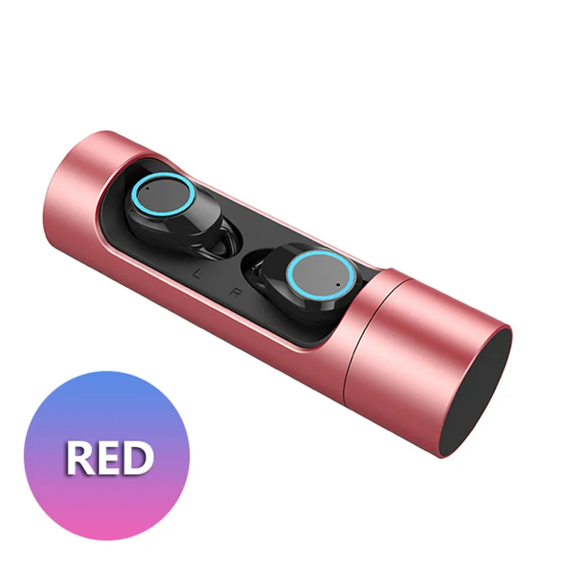 RED ZUOYA Touch control TWS Bluetooth 5,0 наушники мини Беспроводные спортивные наушники с микрофоном IPX7 водонепроницаемые наушники стерео гарнитура - Цвет: RED