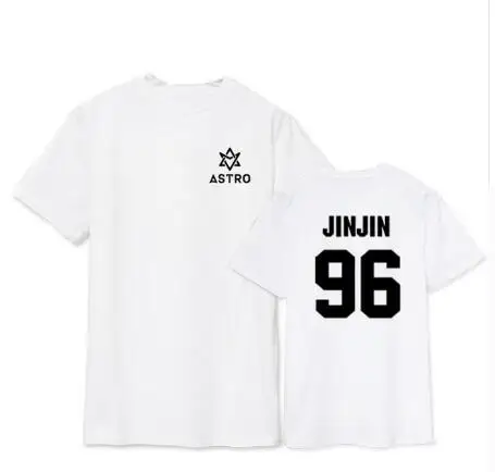 Kpop ASTRO MJ ROCKY JINJIN альбом рубашки K POP Повседневная хлопковая одежда футболка Топы с
