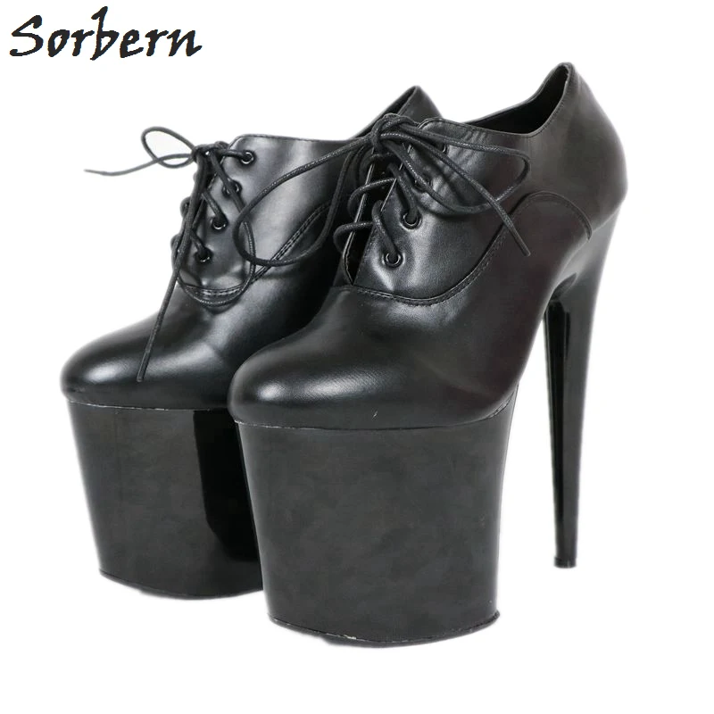 

Sorbern Ankle Boots For Women Black Pu 20CM High Heels Boots Platform Boot Botines Mujer 2019 Custom Color Womens Boots