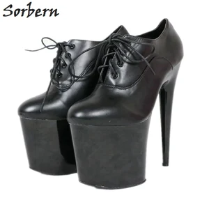 Sorbern Ankle Boots For Women Black Pu 20CM High Heels Boots Platform Boot Botines Mujer 2019 Custom Color Womens Boots