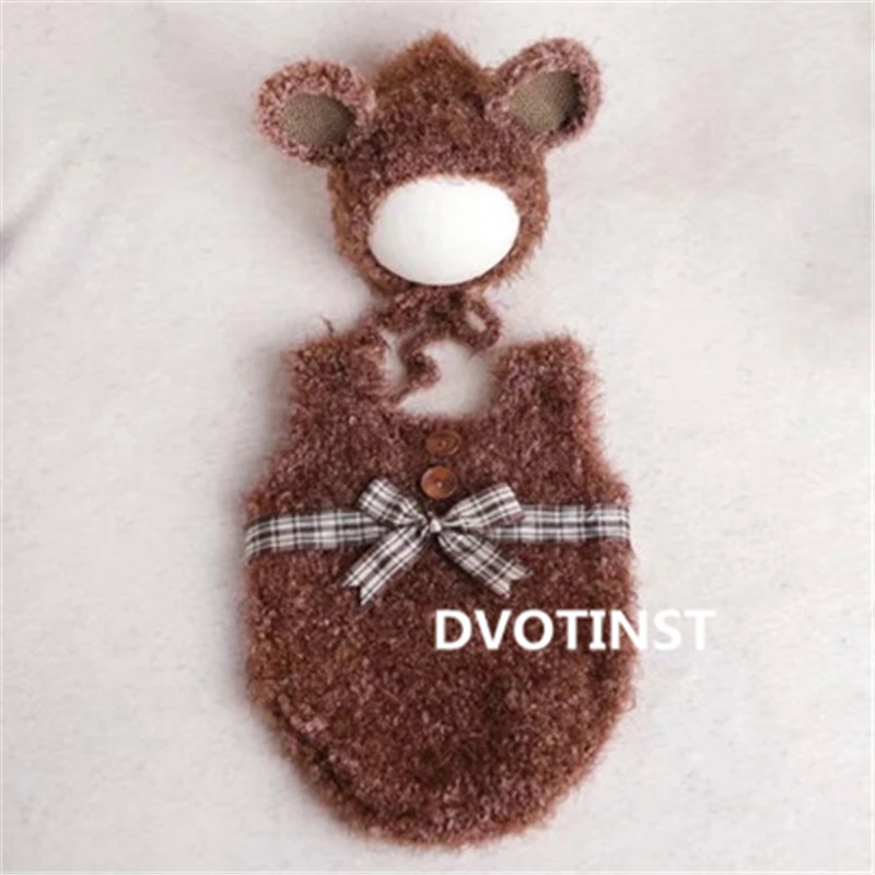 Dvotinst/реквизит для фотосессии новорожденных; вязаная крючком одежда; шапка; комплект одежды; Fotografia; хлопковый Трикотажный костюм; студийный реквизит для фотосессии