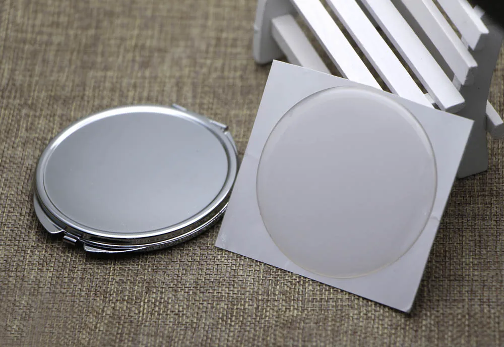 Компактное зеркало DIY Наборы-Dia.65mm компактное зеркало Пустой Карман складное зеркало покрытие эпоксидно-Стикеры 5 шт./партия
