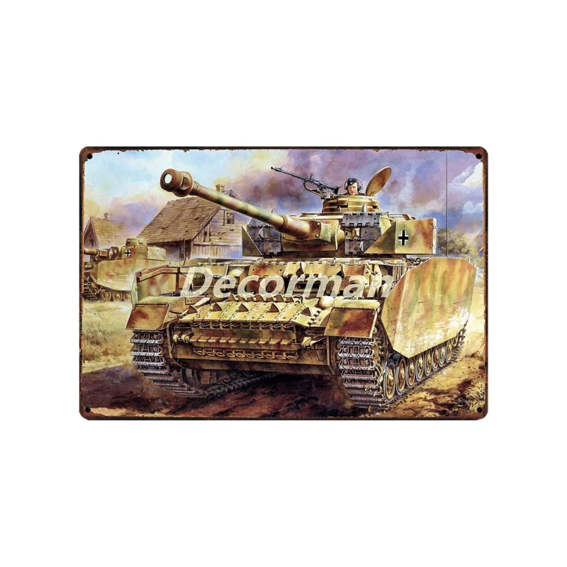 [DecorMan] Танк военные жестяные знаки декор для паба