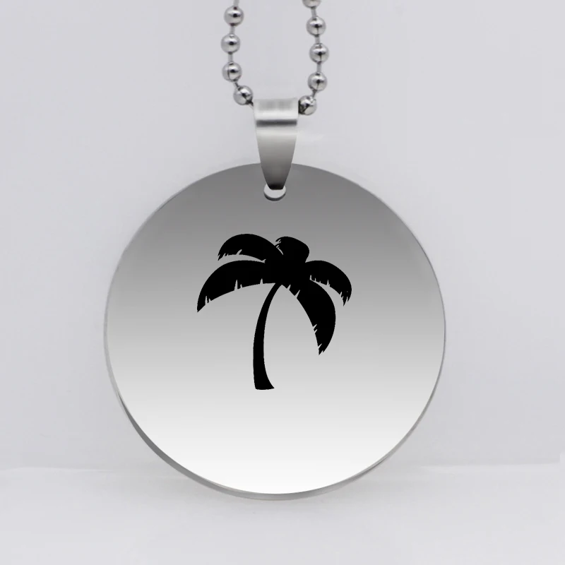 

Ufine plant jewelry dad gift pendant army card coconat tree stainless steel customed necklace N4495