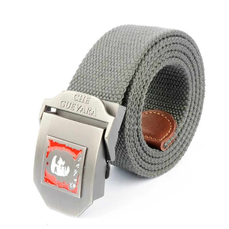 Men's Canvas Tactical Belt For Men Women Che Guevara Buckle Revolution Military Army Belts Male Top Quality Strap | Аксессуары для