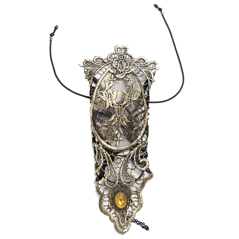 1 шт. женские длинные перчатки в стиле стимпанк кружевные без пальцев ажурные с