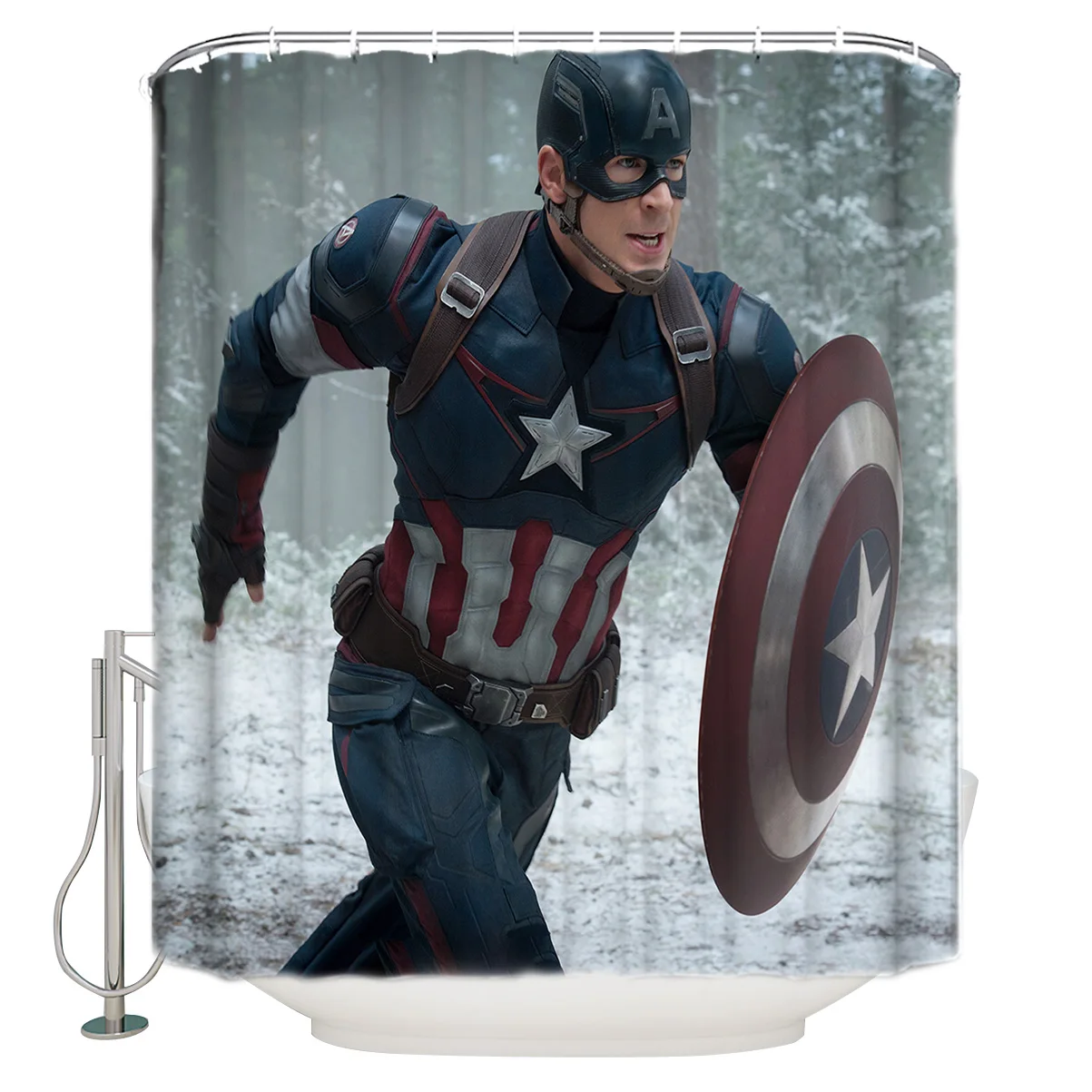 Супергерой из фильмов Endgame Капитан Америка Душ шторы коврики полиэстер ткань с 12