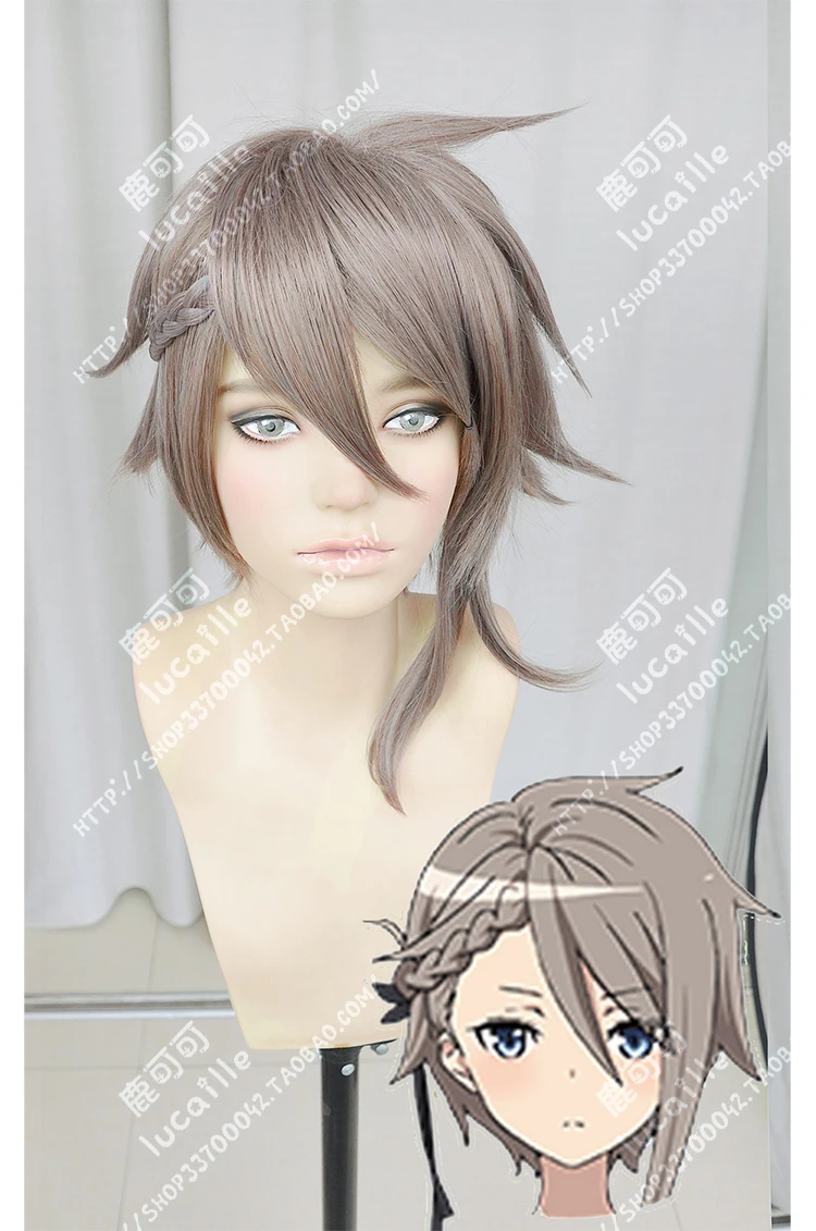 

Anime Princess Principal Ange Cosplay Wig Short Silver Grey Heat Resistant Synthetic Hair Wigs + Wig Cap
