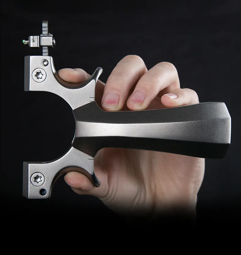 Рогатка из титанового сплава TC21 для охоты катапульта плоские резиновые ленты с