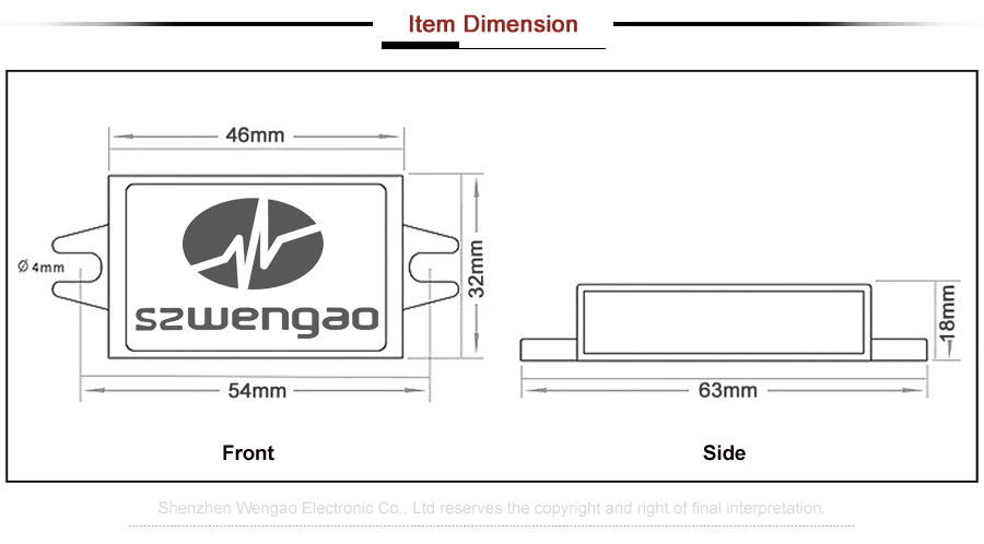 Wengao DC преобразователь регулятор 12 в 24 В до 5 В 10A 50 Вт светодиодный блок питания для автомобиля понижающий модуль водонепроницаемый