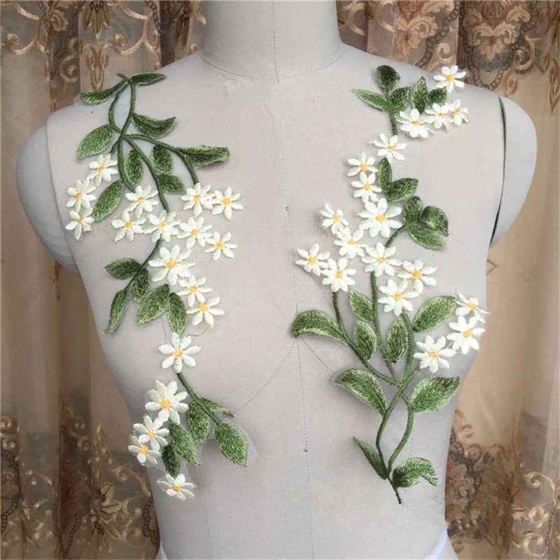 

6pair 34x13cm Sew On Flower Embroidery Patch Embroidered Applique Patches For Clothing Clothes Parches Bordados Ropa AC0788