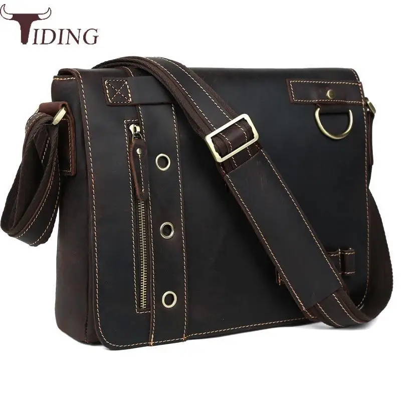 Сумка-мессенджер Tiding из натуральной кожи винтажная сумка через плечо для