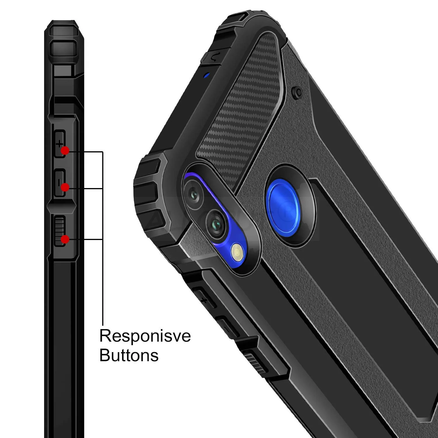 Armor Shockproof Case for Redmi 7 Note 7 6A Case Rigid Plastic Silicone PC Rugged Case Xiaomi Redmi 6A 7 Note 7 8 Pro Back Cover