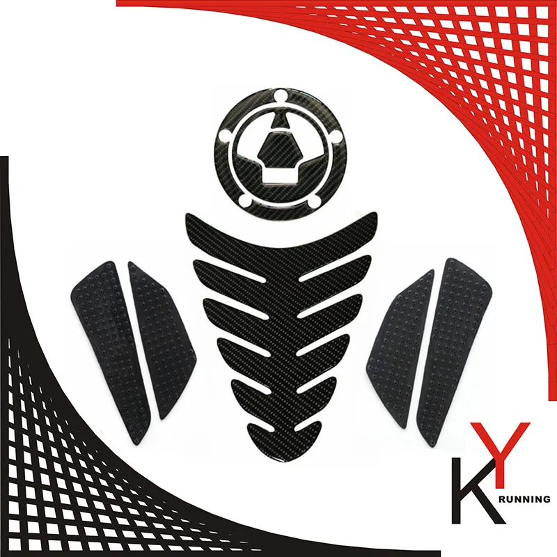 K-sharp углерода 3D adesivi Moto Стикеры Наклейка эмблемы защита танка Pad газа Кепки Fit Kawasaki