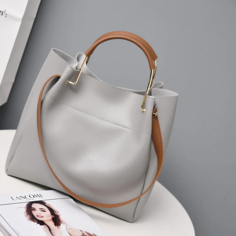 Brand Design Women Shoulder Bag Large Capacity Chain Bucket Handbags Quality PU Leather Women's Totes Shopping Bag sac a main