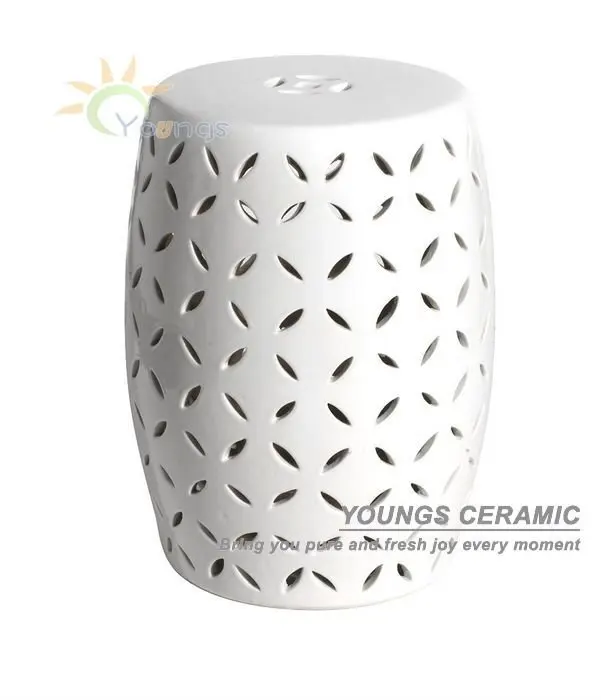 

Oriental White Ceramic Garden material Bed End Stool