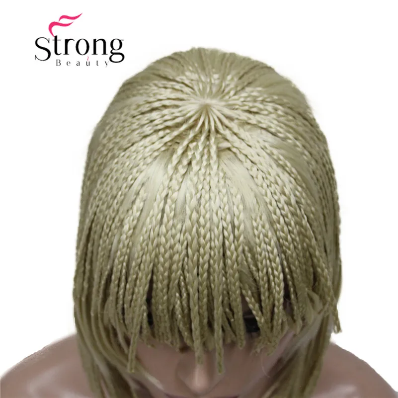 StrongBeauty короткий Боб плетеный ящик косы блонд парик полный охват синтетические парики выбор цвета