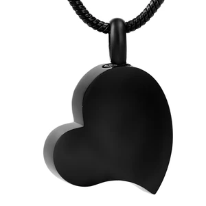 Custom Black Plated Funeral Bone Ash Free Engrave Memorial Urn Pendant Necklace Cremation Jewelry CMJ8549
