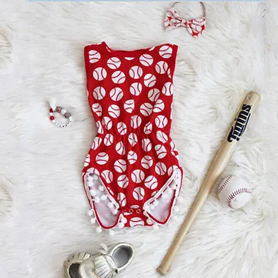 2017 популярный летний хлопковый комбинезон красного цвета с футбольным принтом