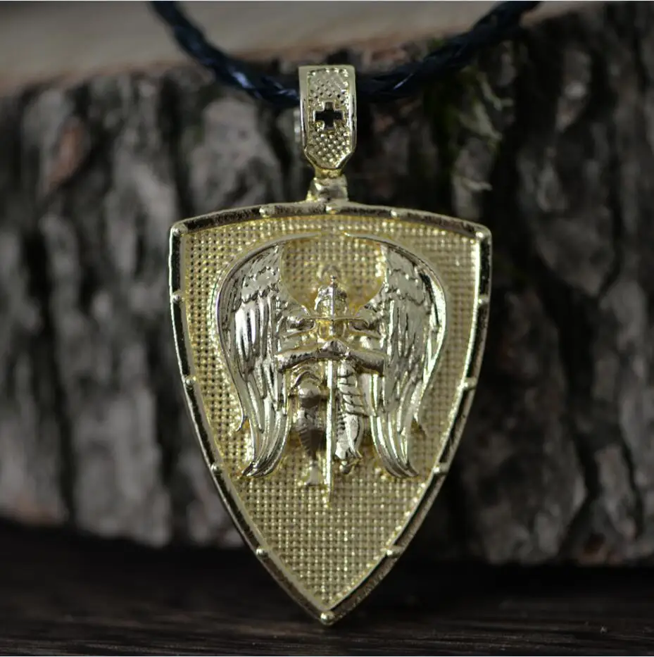 GOLD Langhong 1 шт. подвеска с Майклом защитите меня Ожерелье Меч Святого молитва колье с подвеской с религиозной символикой - Окраска металла: GOLD