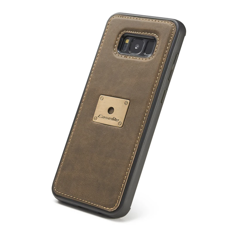 Coque For Samsung Galaxy S8 Plus Luxury Retro Leather Magnetic Car Holder Cover Back Phone case |