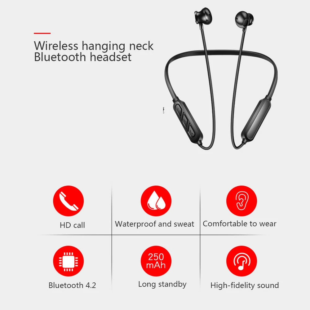 Bluetooth наушники беспроводные можно использовать 20 часов гарнитура Спорт висит шеи