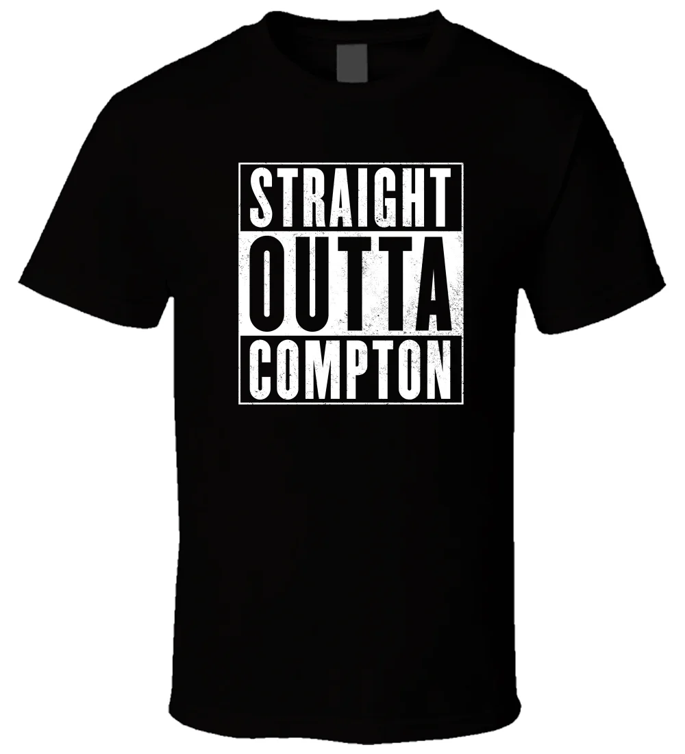 Straight Outta Compton 1 черный Для мужчин Удобная хлопковая Футболка Размеры s 5xl|Мужские