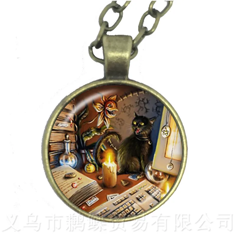 Винтажное ожерелье для кошек и домашних животных стеклянный кабошон животное