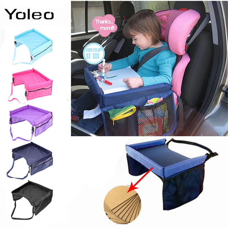 Waterproof Baby Car Seat Tray Stroller Kids Toy Food Holder Desk Children Portable Table For Car New Child Table Storage 40*35cm waterproof table car seat tray storage kids toys infant holder children dining drink table in car accessories baby fence