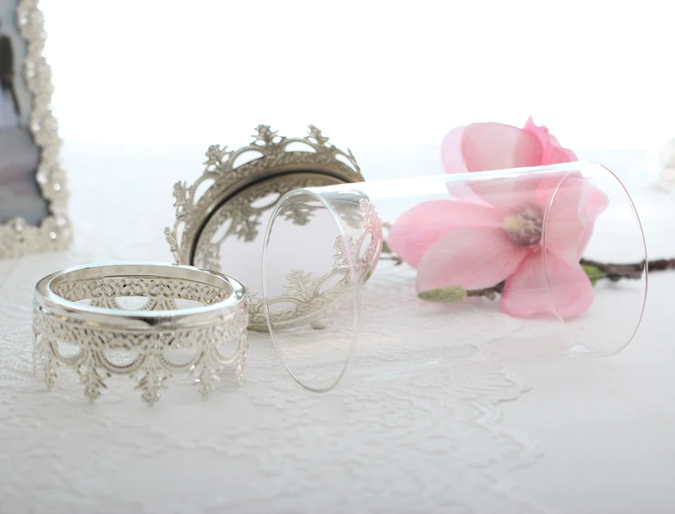 Роза королева стеклянная крышка подсвечник для свадебных подарков вечерние чное