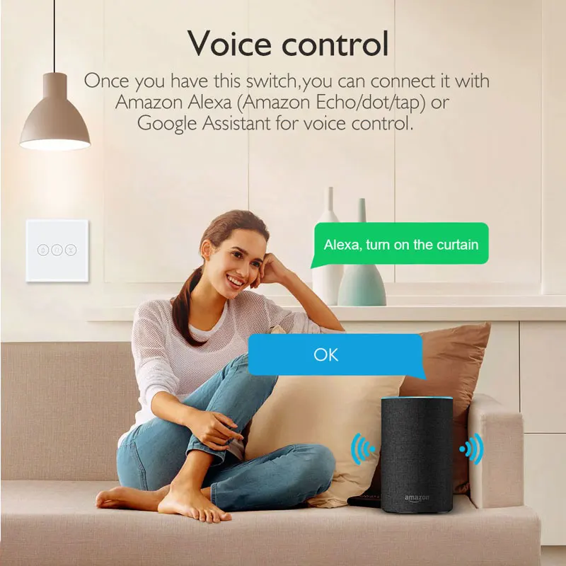 Фото Умный переключатель для штор с Wi-Fi электроприводом работает Alexa и Google Home Smart Life Tuya Умный переключатель для штор с Wi-Fi электроприводом работает Alexa и Google Home Smart Life Tuya