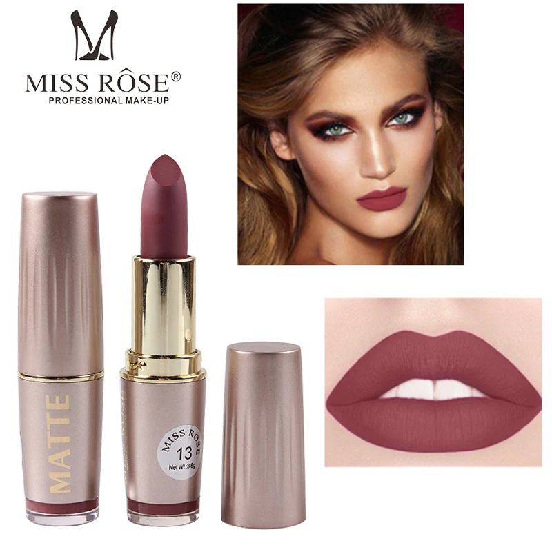 Матовая помада Miss Rose водостойкая стойкая красная| |