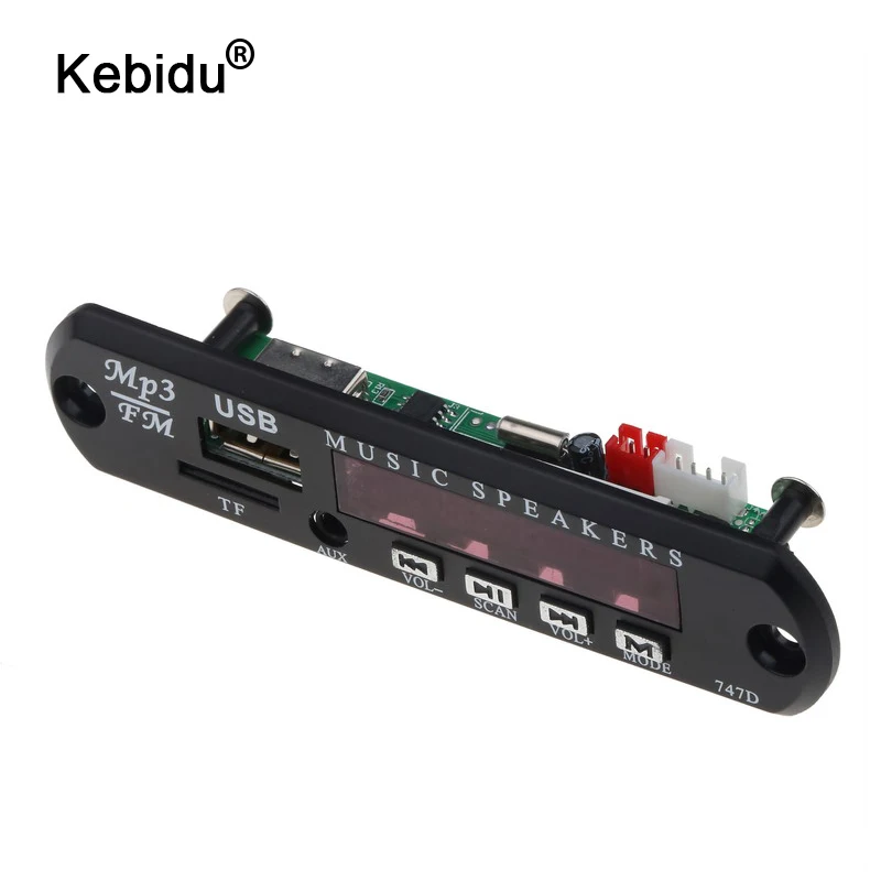 Kebidu 5 в 12 В MP3 декодер плата дистанционного модуля AUX 3,5 мм TF FM радио аудио MP3 плеер USB для автомобиля дистанционного музыкального динамика