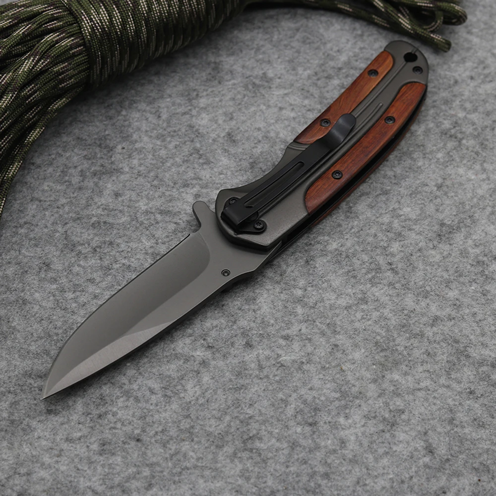 NEW Camping Hunting Folding Knife 440C Blade Tactical Survival Pocket Steel+wood Handle Utility Outdoor Hand Tools | Инструменты