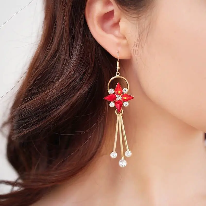 Серебряные серьги длинные Корейская версия личности дикие ювелирные изделия