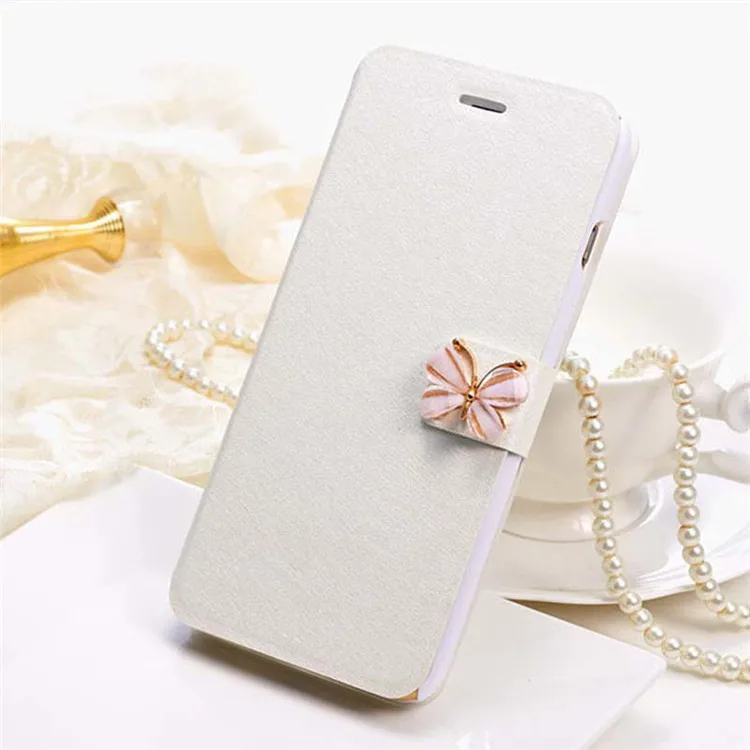 White Кожаный чехол-бумажник Tikitaka с бантом и бабочкой для iPhone XS, 8, 7, 6, 6s Plus, флип-чехол с кристаллами и бриллиантами, s, чехол для iPhone 5 5S se - Цвет: White