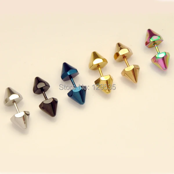 Мужские серьги-гвоздики из титановой стали 6 цветов | Украшения и аксессуары