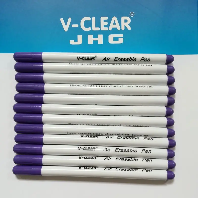 Маркер VCLEAR со стираемым воздухом в фиолетовой ткани, ручка Chaco Ace, фиолетовая ручка для маркировки одежды, 12 шт., ручка Chako Ace, маркеры для стежков