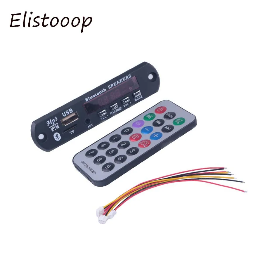 Elistooop беспроводной Bluetooth MP3 WMA декодер плата аудио модуль USB TF радио 12 В для