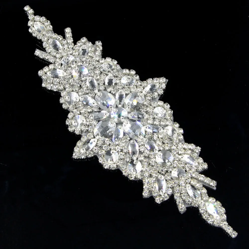 1 шт. BlingBling прозрачный цветок Хрустальное стекло серебро горный хрусталь