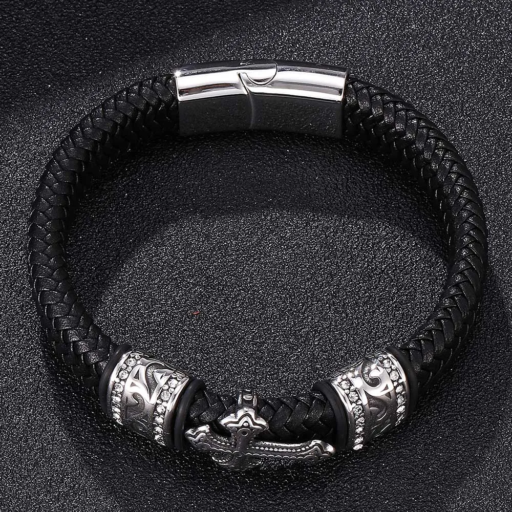 Женские и мужские браслеты простые классические с крестообразной подвеской