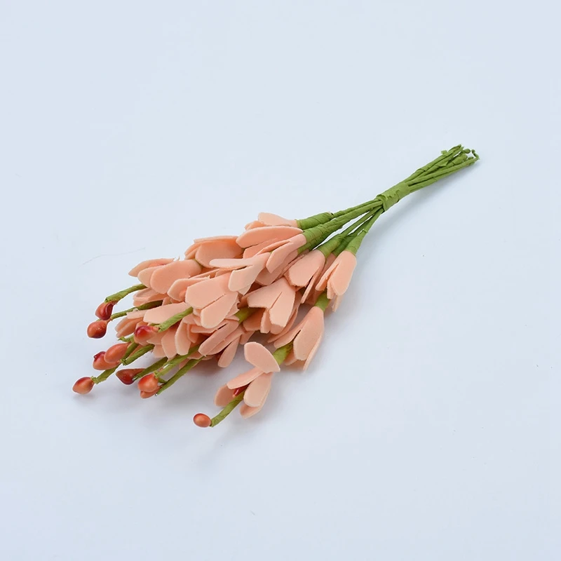 orange 10 шт., искусственная тычинка, пена, персиковая ветка, помпон, сделай сам, подарки, Рождественский венок, украшение для дома, свадьбы, скрапбукинг, искусственные цветы - Цвет: orange
