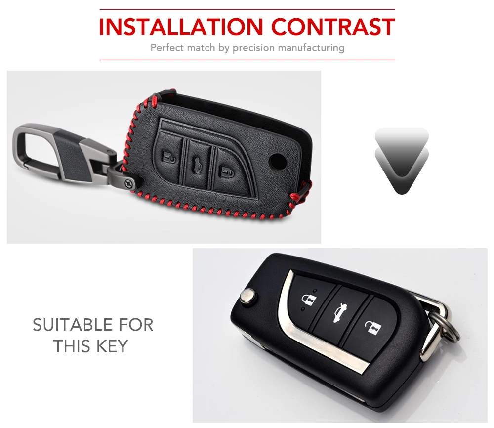 Автомобильные аксессуары чехол для ключей 3 кнопки Corolla Prado Fortuner RAV4 Складной флип