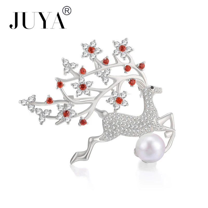 Роскошные микро проложить Циркон Кристалл лося булавки и броши для женщин