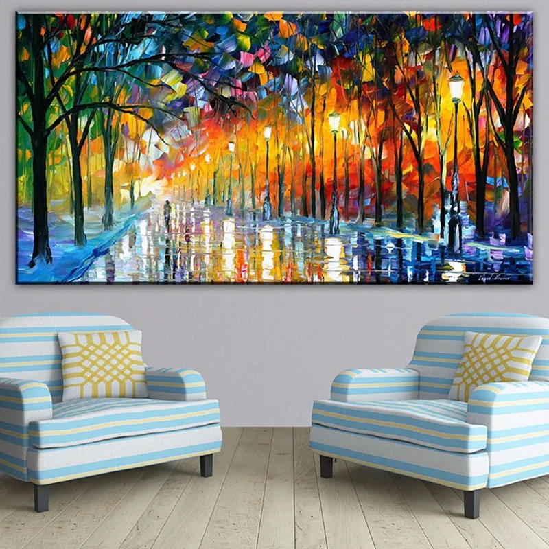 

Large Hand Painted Palette oil Painting Knife landscape Oil Painting On Canvas For Living Room Modern Abstract Art Picture gift