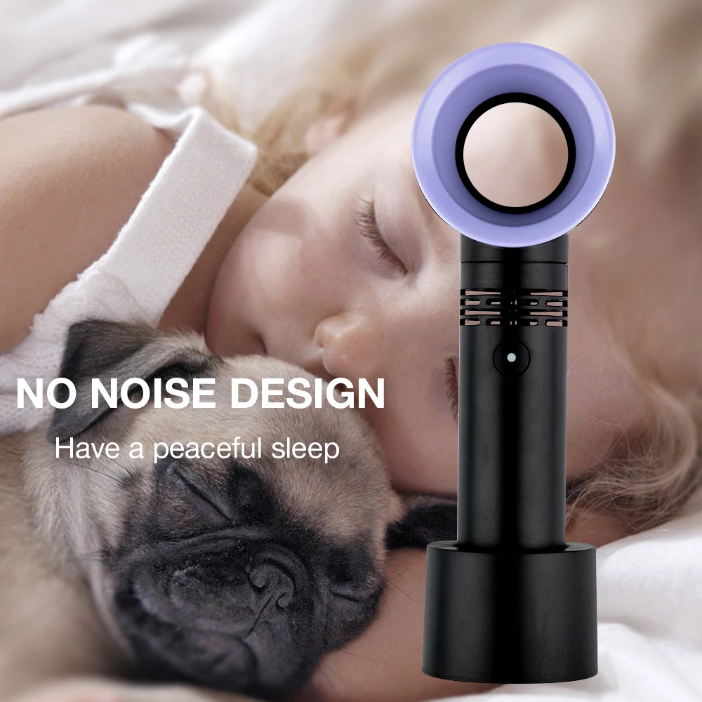 Портативный вентилятор перезаряжаемый через USB портативный безлопастный ручной